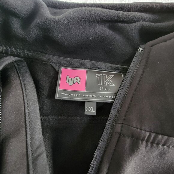 Lyft Mens Jacket Black 3XL Full Zip Lightweight Logo Casual Zipper Pocket - Picture 3 of 8